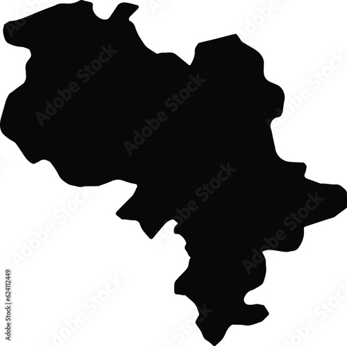 Silhouette map of Asti Italy with transparent background.
