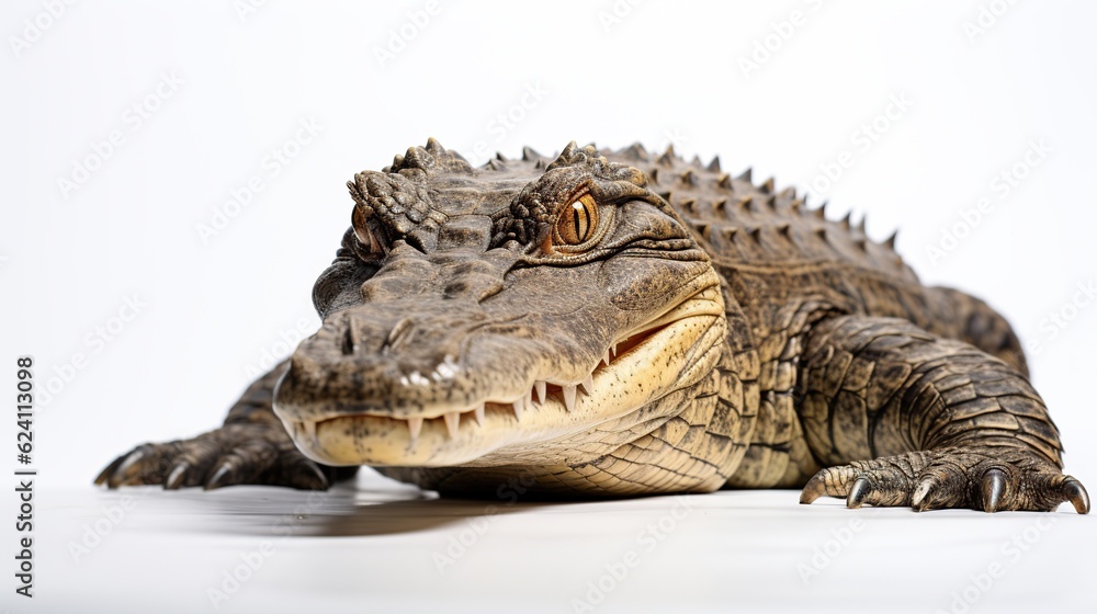 Fototapeta premium Large wildlife Crocodile open mouth AI generated image