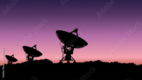 Satellite dish sky sunset