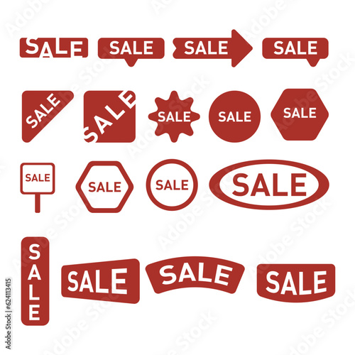 Realistic sales label collection design