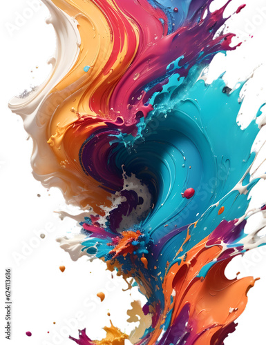 Abstract watercolor background full, Wave, Splash, explosion, colorful paint, painting art isolated on transparent background