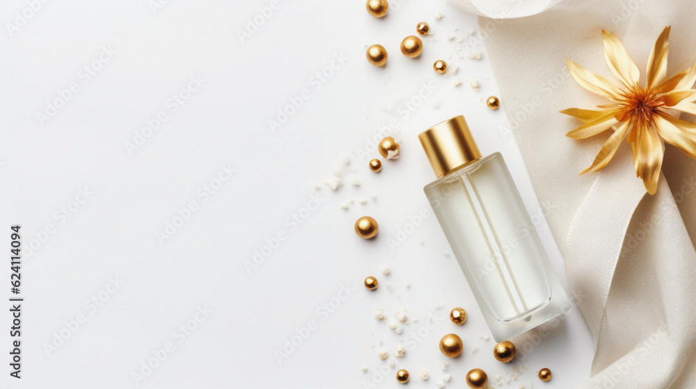Top view of luxury serum bottle with copy space on white background. Top view of luxury serum bottle with copy space on white background.