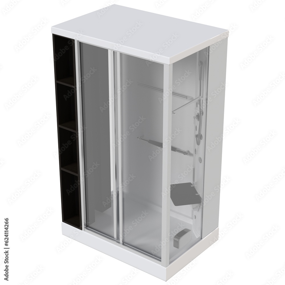 shower cabin isolated on white background, 3D illustration, cg render shower cabin isolated on white background, 3D illustration, cg render