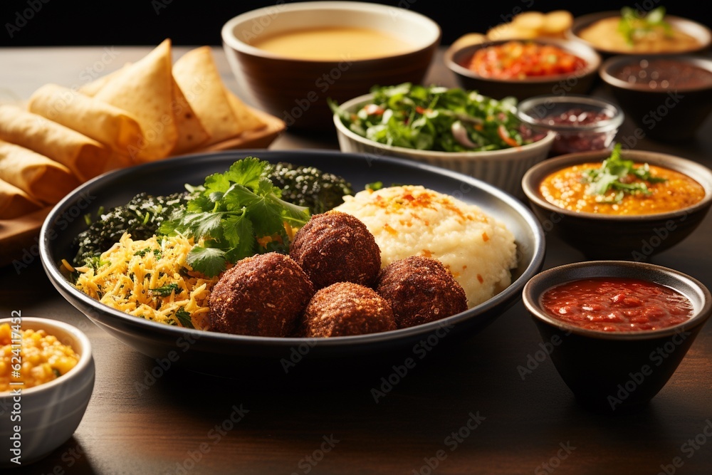 A Mouthwatering Spread of Brazilian Food: Feijoada, Pão de Queijo, Coxinha and Brigadeiros, Created with Generative AI A Mouthwatering Spread of Brazilian Food: Feijoada, Pão de Queijo, Coxinha and Brigadeiros, Created with Generative AI