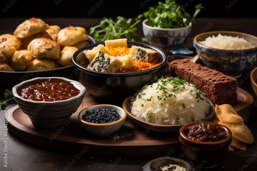 A Mouthwatering Spread of Brazilian Food: Feijoada, Pão de Queijo, Coxinha and Brigadeiros, Created with Generative AI A Mouthwatering Spread of Brazilian Food: Feijoada, Pão de Queijo, Coxinha and Brigadeiros, Created with Generative AI