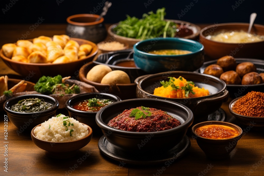 A Mouthwatering Spread of Brazilian Food: Feijoada, Pão de Queijo, Coxinha and Brigadeiros, Created with Generative AI A Mouthwatering Spread of Brazilian Food: Feijoada, Pão de Queijo, Coxinha and Brigadeiros, Created with Generative AI