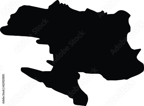 Silhouette map of Banja Luka Bosnia and Herzegovina with transparent background.