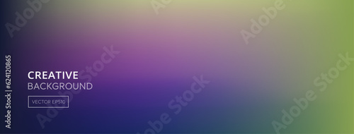 Vibrant smooth dark blue purple and green gradient background banner proportion