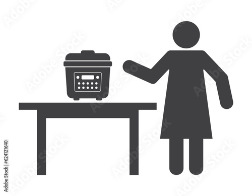 woman with multicooker