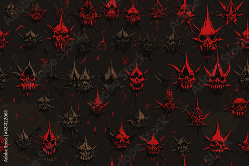 background with red heads