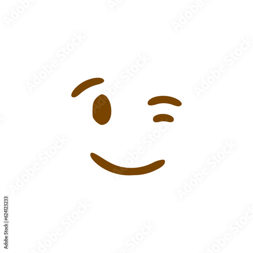 Smile winking face doodle icon