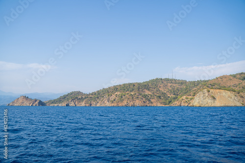 Cape on the Fethiye peninsula and the Mediterranean sea.