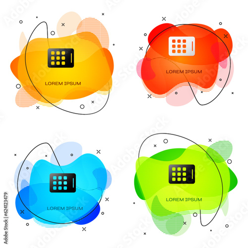 Black Graphic tablet icon isolated on white background. Abstract banner with liquid shapes. Vector