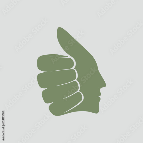 Hand face logo creative modern design