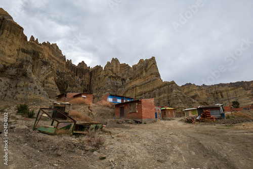 Small Rustic Settlement With Tiny Brick Houses in the Mountains of Valle de Las Animas (Spirits' Valley)