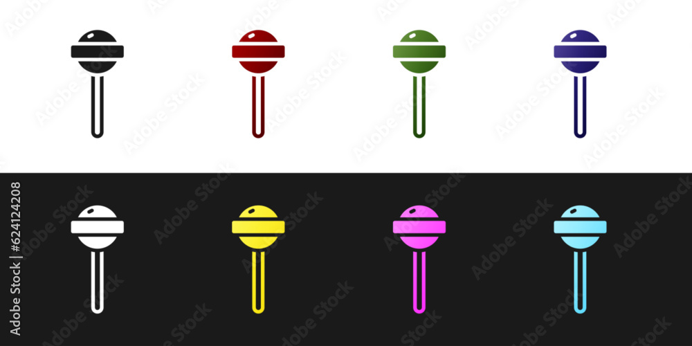 Set Lollipop icon isolated on black and white background. Food, delicious symbol. Vector Set Lollipop icon isolated on black and white background. Food, delicious symbol. Vector