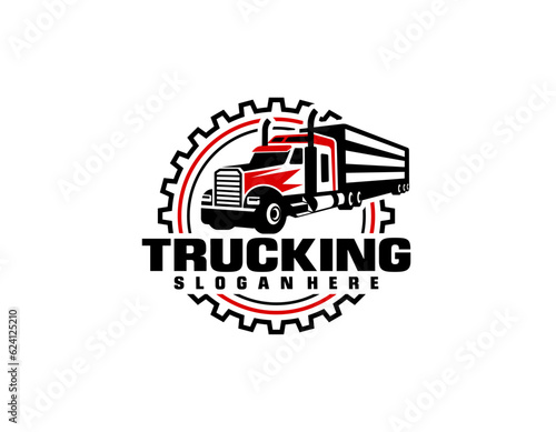 A template of Truck Logo, cargo logo, delivery cargo trucks, Logistic logo