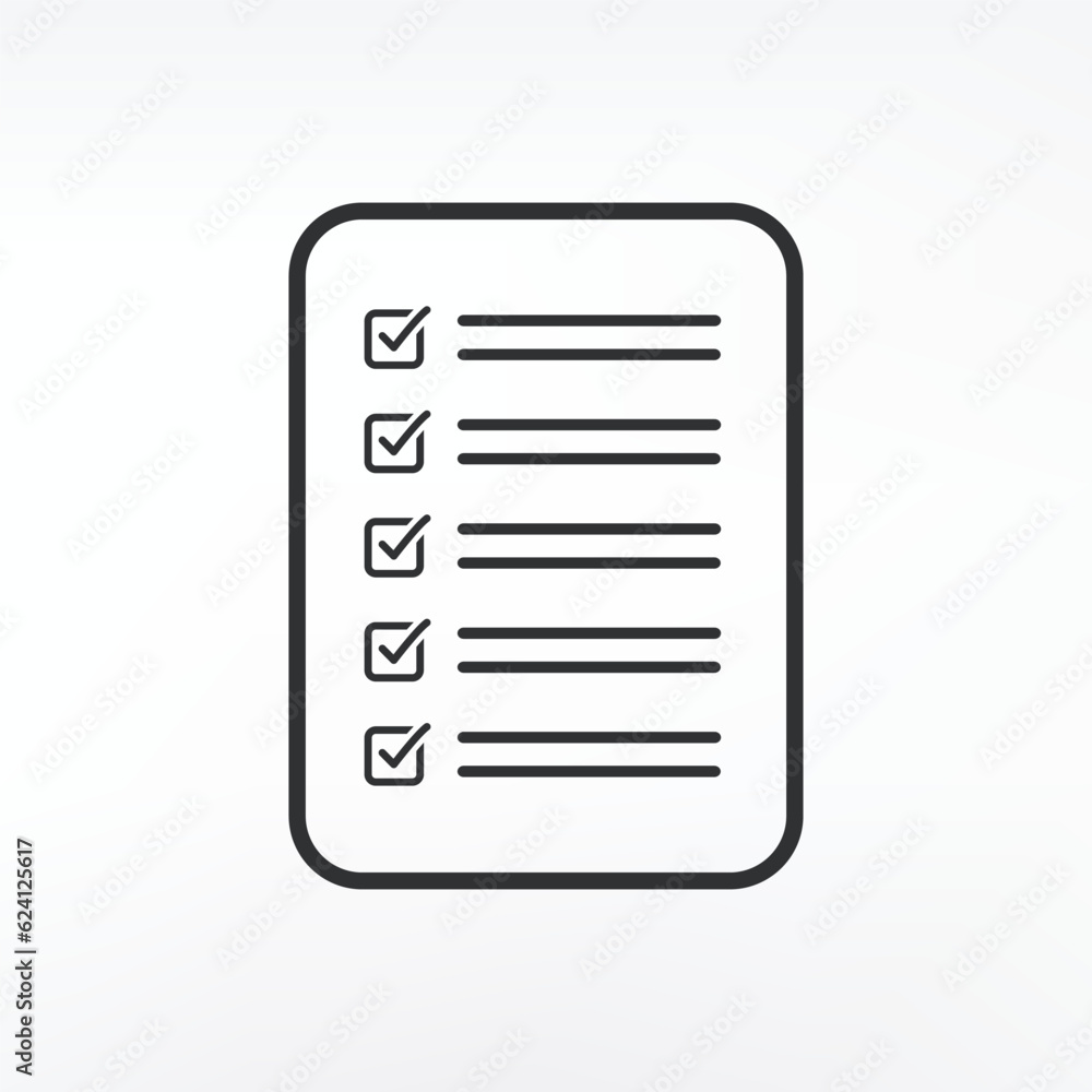 Clipboard icon. Checklist sign symbol for web site and app design Clipboard icon. Checklist sign symbol for web site and app design