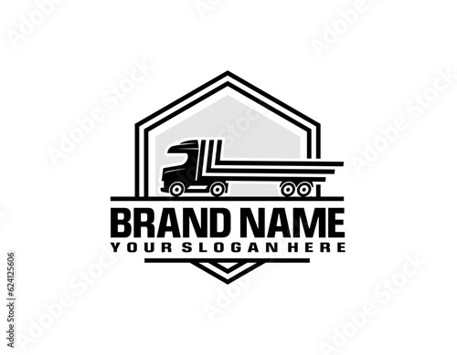 Truck silhouette abstract logo template vector suitable for logistic or automotive truck service company