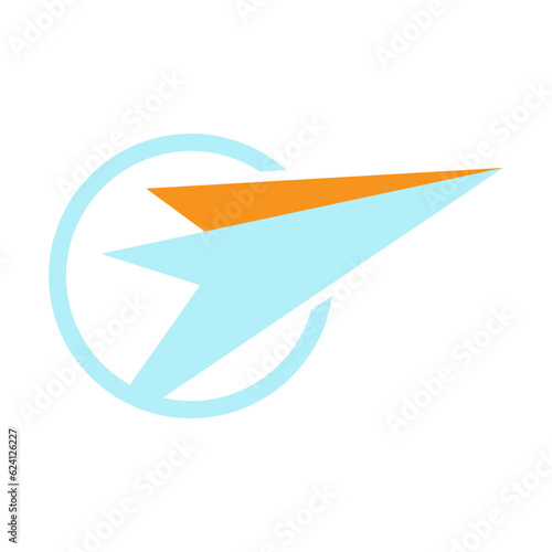 Paper Plan Abstract Geometric Triangle Arrow Up Business Logo. Flat Vector Logo Design Template Element