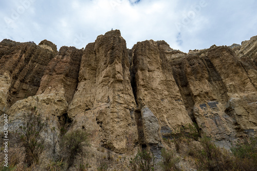 Yellow Sandstones Cliffs in the Mountains of Valle de Las Animas (Spirits' Valley)