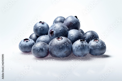 blueberries on white background