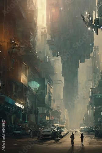 Sci-Fi Dystopian Cityscape - Generative AI