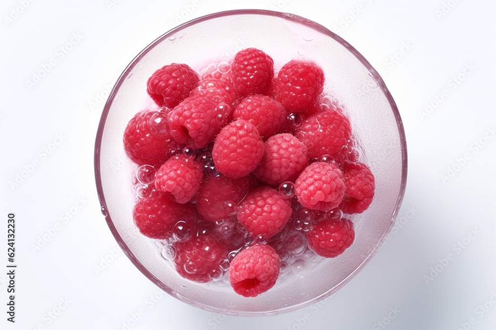 raspberries in a glass bowl raspberries in a glass bowl