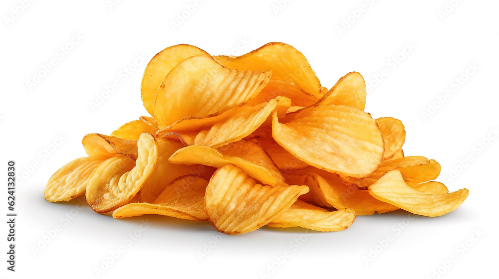 Potato chips isolated. Generative Ai Potato chips isolated. Generative Ai