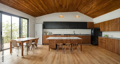 Wallpaper Mural interior design, open plan, kitchen and living room, modular furniture with cotton textiles, wooden floor, high ceilinginterior design, open plan, kitchen and living room, modular furniture with cotto Torontodigital.ca