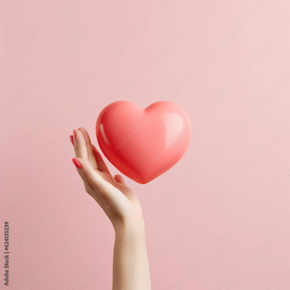 Woman hands holding red heart, Happiness moment, Health care, donate and family insurance concept, World heart day, world health day, Hope, Gratitude, Kindness, Valentine's Day. Generative AI. Woman hands holding red heart, Happiness moment, Health care, donate and family insurance concept, World heart day, world health day, Hope, Gratitude, Kindness, Valentine's Day. Generative AI.