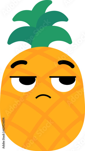 Pineapple Face Looking Right Mistrust