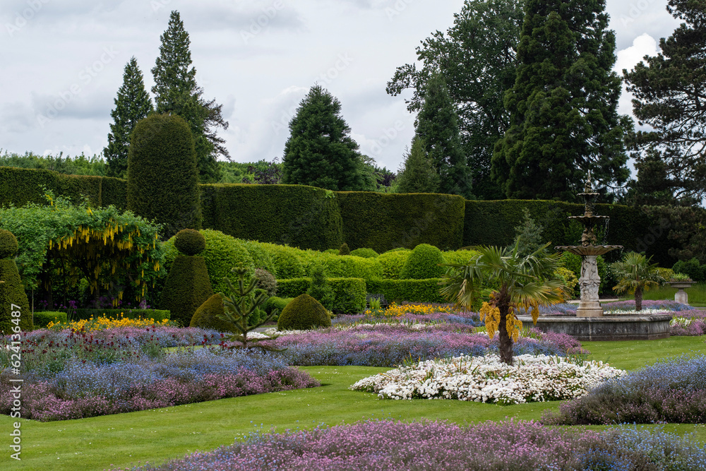 Brodsworth Hall , Doncaster , UK - Garden with flowers