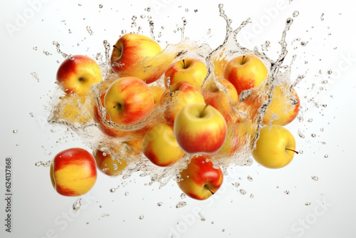 apple in water splash