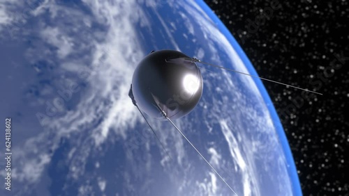 A 3D animation of Sputnik, the World's first artificial satellite. photo