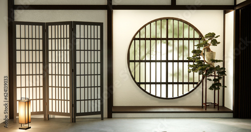 Empty room,Clean japanese minimalist room interior