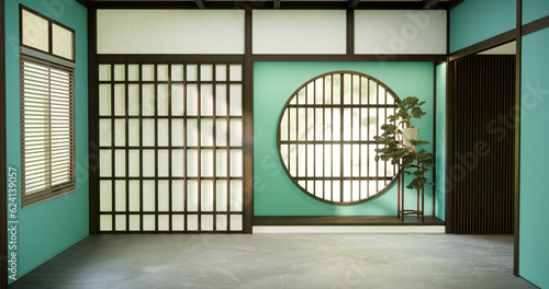 Clean green modern room japanese style.