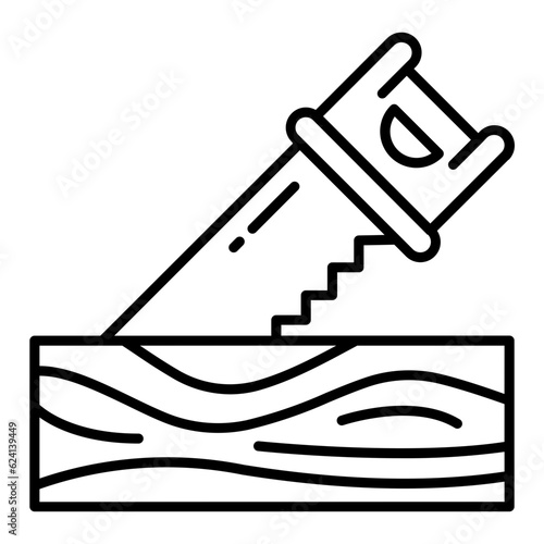 Wood Working Line Icon