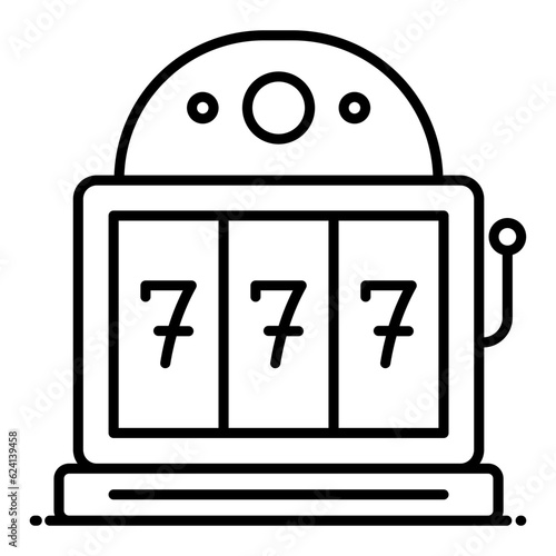 Casino Slot Line Icon