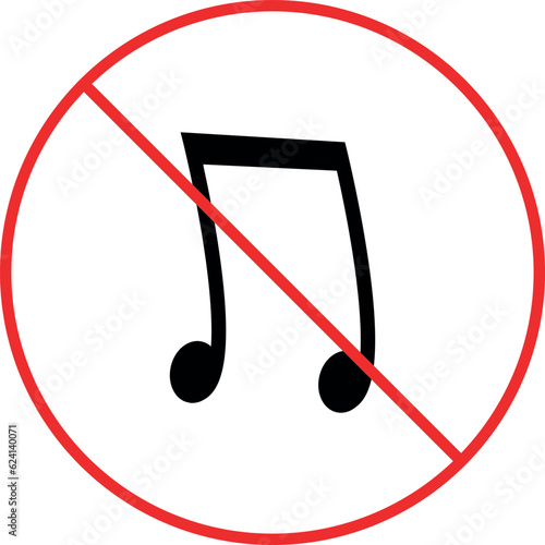 No loud music sign. Forbidden signs and symbols.