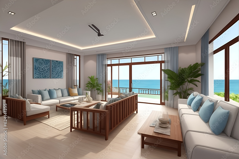Modern interior visualisation. AI generated illustration Modern interior visualisation. AI generated illustration