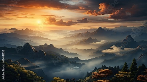 Landscape of Mount Huangshan (Yellow Mountains) photo