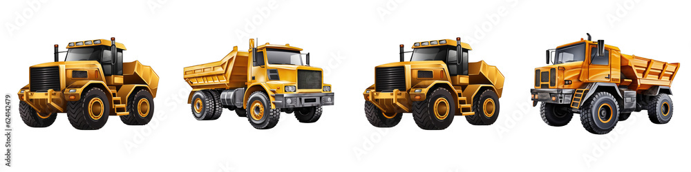 Construction Vehicle clipart collection, vector, icons isolated on transparent background