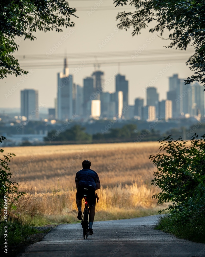 cycling in the park