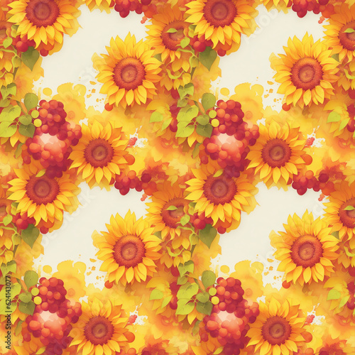 pattern with sunflowers