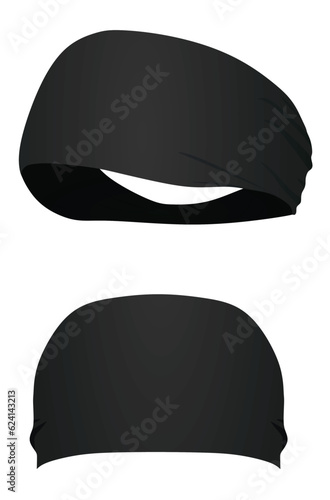 Black sport head band. vector illustration