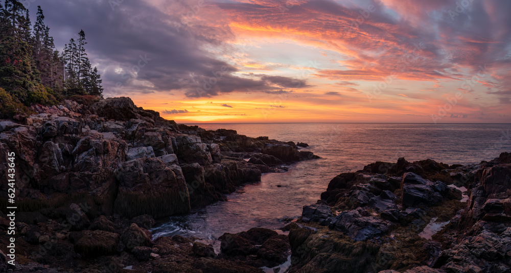 Fototapeta premium Atlantic seashore sunrise at Acadia National Park - Maine