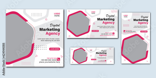 Marketing and business webinar social media post and website cover banner