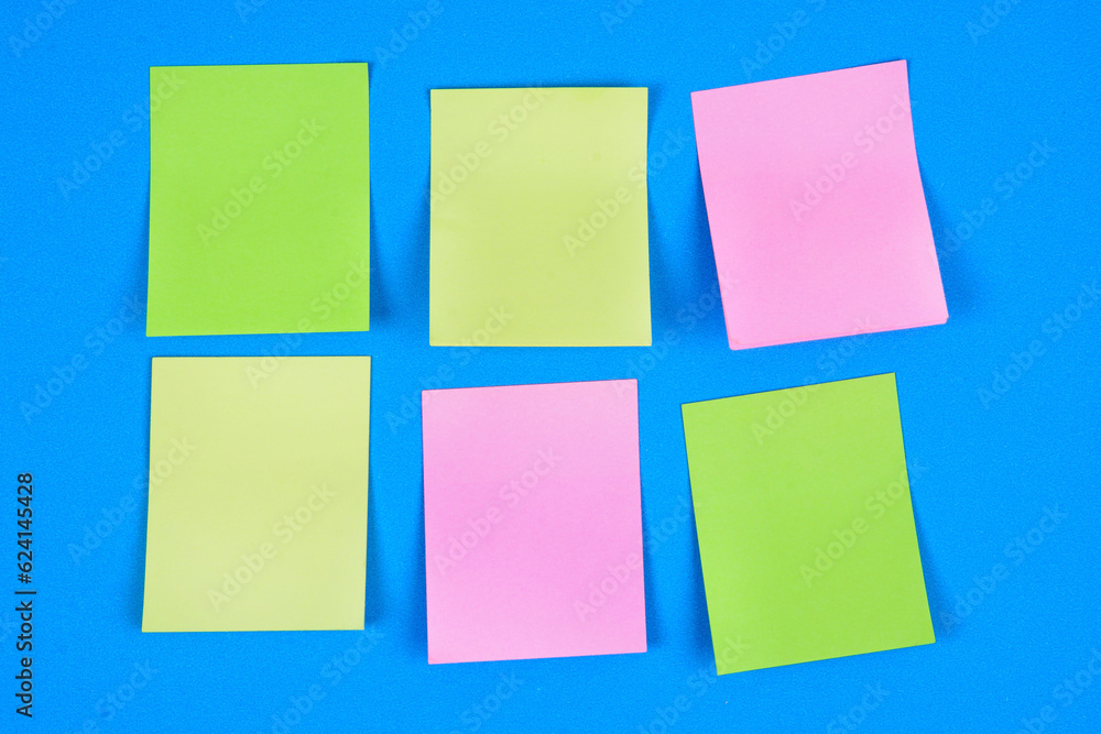 Sticky colored notes. Post note paper Sticky colored notes. Post note paper