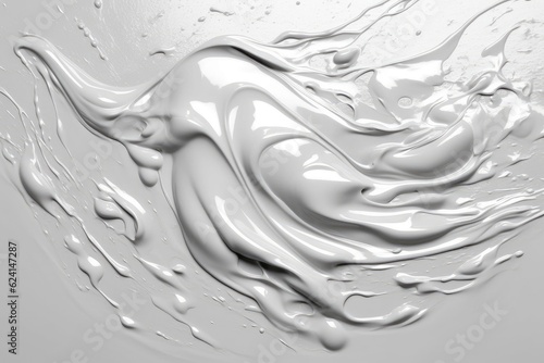 White and silver paint texture in waves. Generative AI